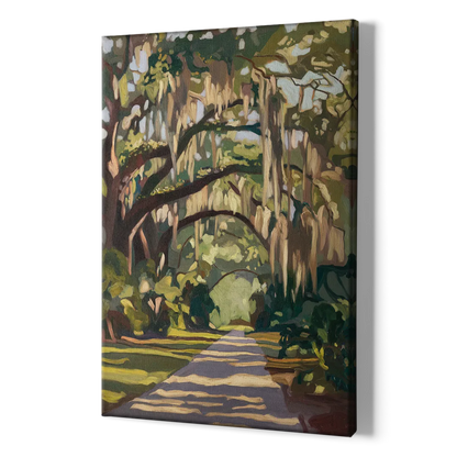Savannah Oak Trees and Moss - Canvas Print Art Sides