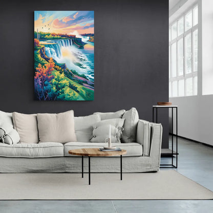 American and Canadian Falls View - Canvas Wall Art Living Room