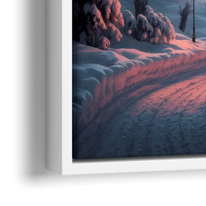 Burlington Snowy Winter Scenes - Close-Up White Frame Canvas