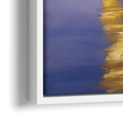 Oakland Bay Bridge View - Close-Up White Frame Canvas