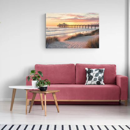 Huntington Beach Coastal Vibes - Canvas Wall Art Living Room