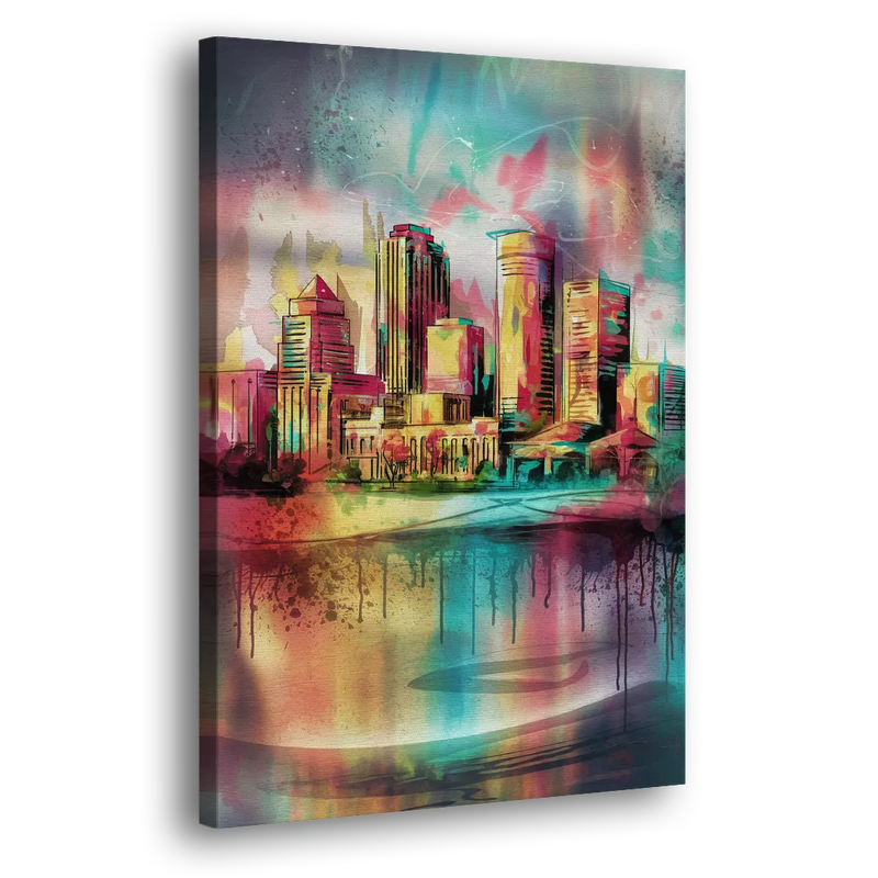 Buffalo Skyline and River - Canvas Print Art Sides