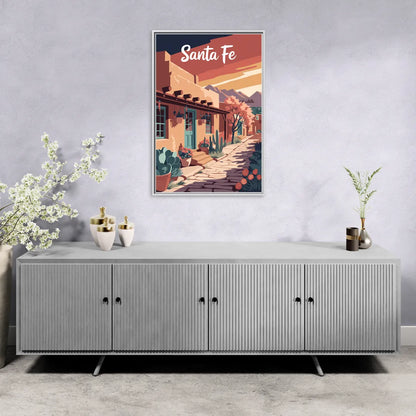 Santa Fe Southwest Charm - Living Room White Frame Canvas
