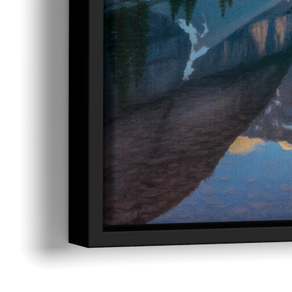 Moraine Lake Sunrise - Close-Up Black Frame Canvas