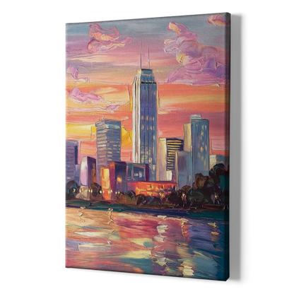 Oklahoma City Downtown Sunset - Canvas Print Art Sides