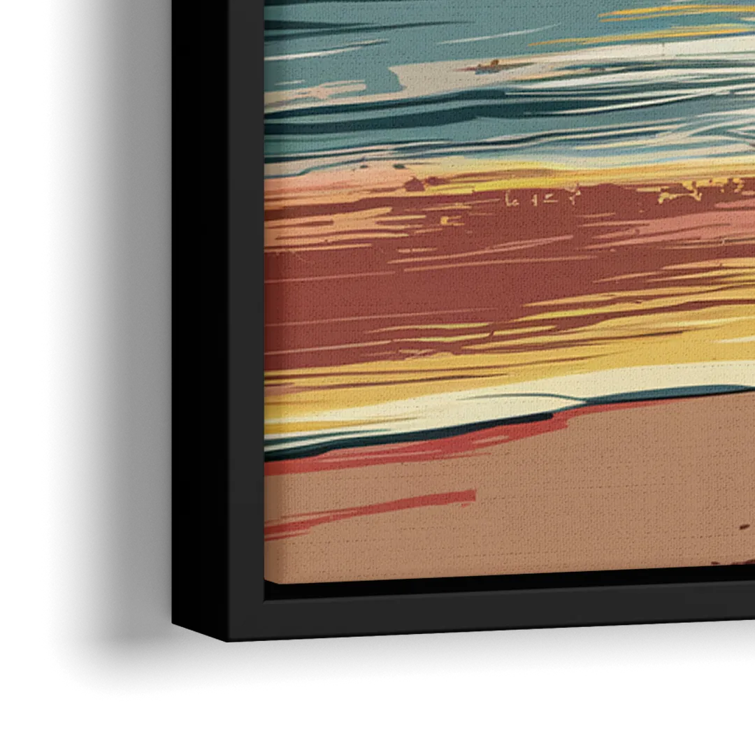 Dunedin Sunset Over Water - Close-Up Black Frame Canvas