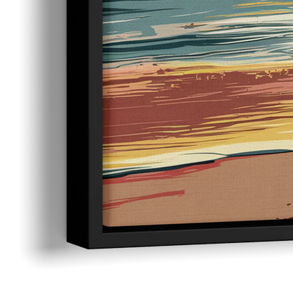 Dunedin Sunset Over Water - Close-Up Black Frame Canvas