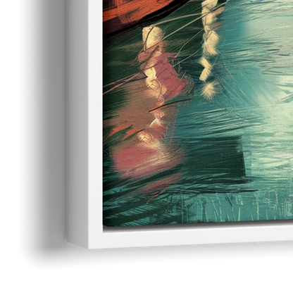 San Antonio Scenic Riverwalk - Close-Up White Frame Canvas
