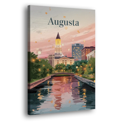 Augusta Historic Downtown Charm - Canvas Print Art Sides