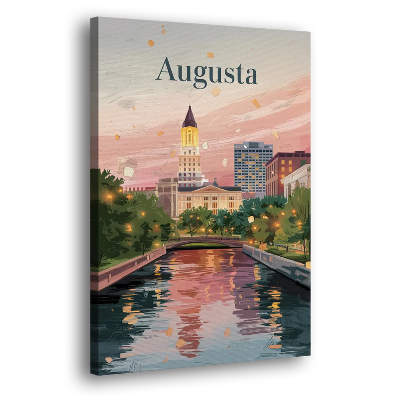 Augusta Historic Downtown Charm - Canvas Print Art Sides
