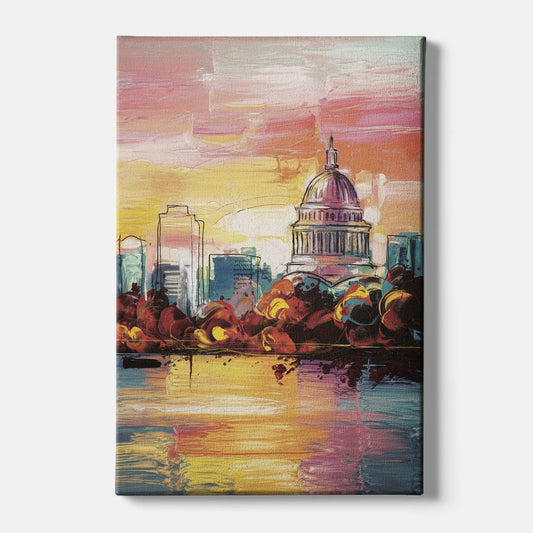 Madison Skyline at Sunset - Canvas Wall Art