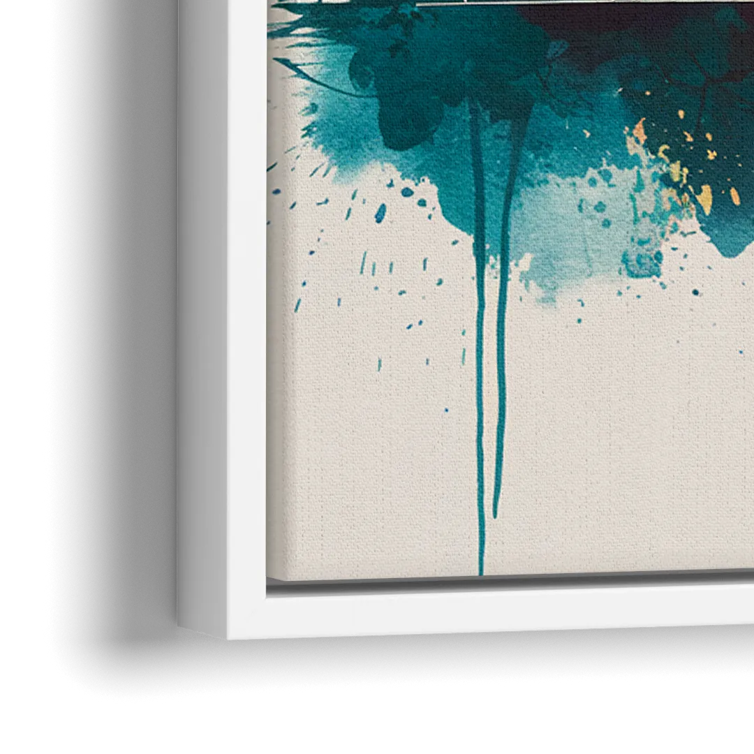 Austin Skyline Sunset Art - Close-Up White Frame Canvas