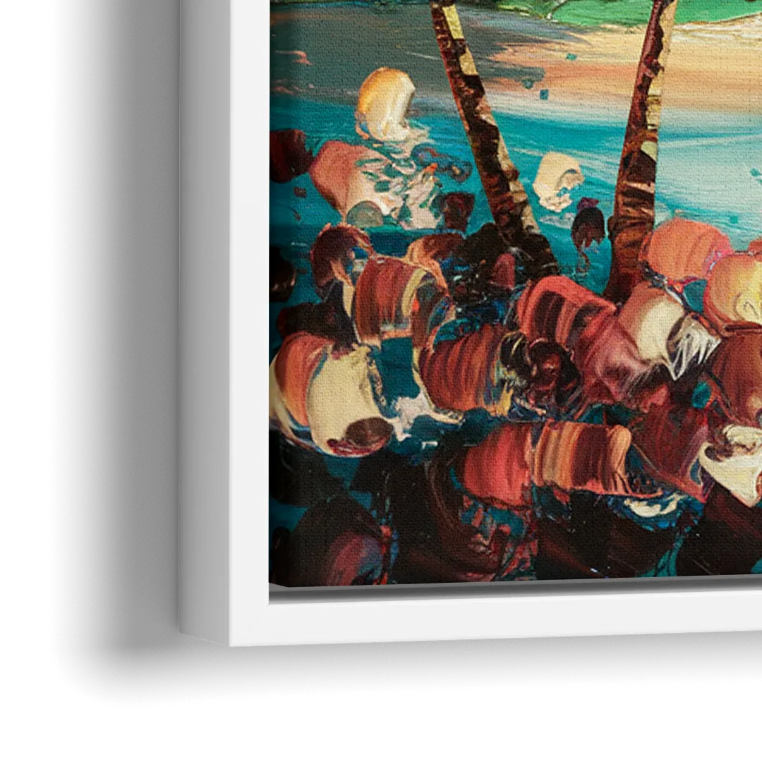 Fort Lauderdale Coastal Sunset - Close-Up White Frame Canvas