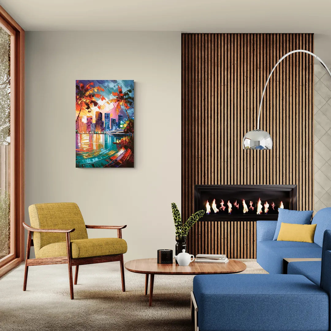Miami Bayside Beauty - Canvas Wall Art Living Room