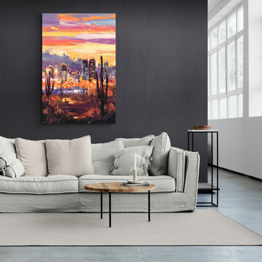 Phoenix City Lights and Skies - Canvas Wall Art Living Room