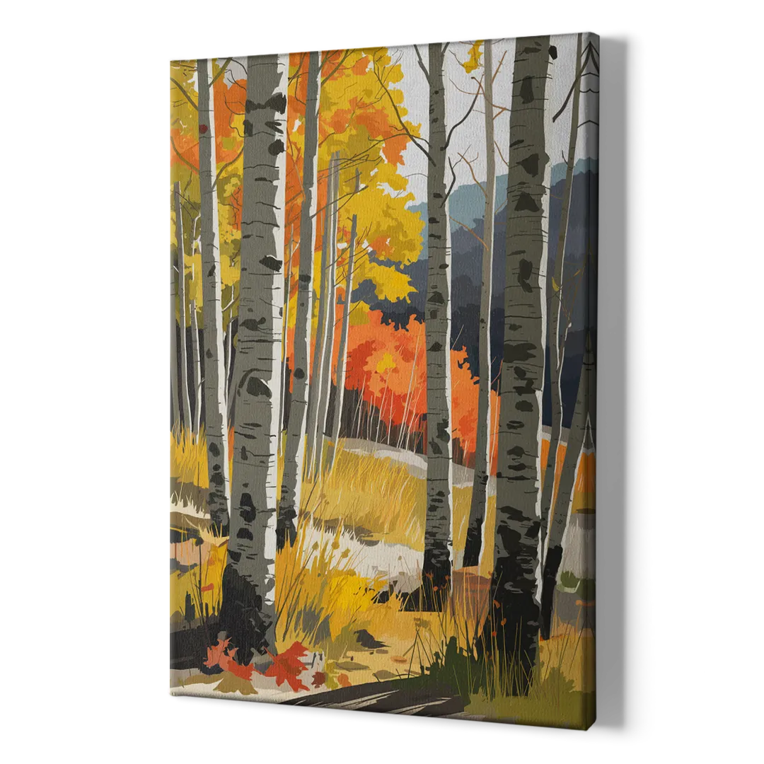 Aspen Vibrant Fall Colors - Canvas Print Art Sides