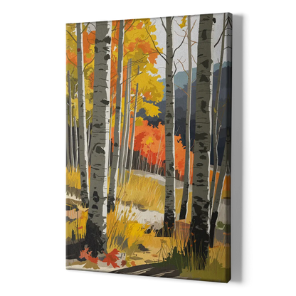 Aspen Vibrant Fall Colors - Canvas Print Art Sides