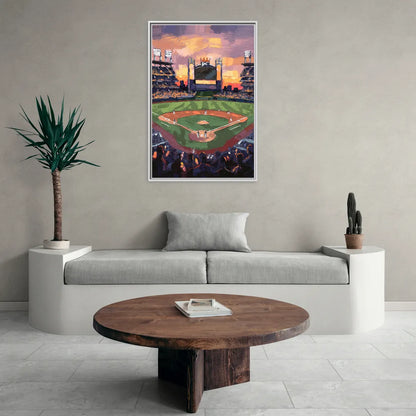 Kansas City Royals Stadium View - Living Room White Frame Canvas