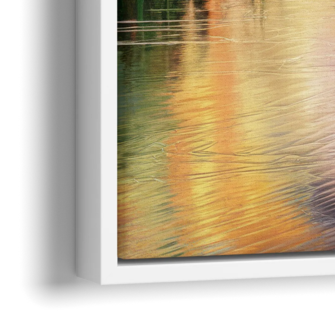 Spokane Scenic River - Close-Up White Frame Canvas