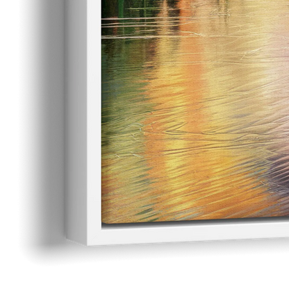 Spokane Scenic River - Close-Up White Frame Canvas