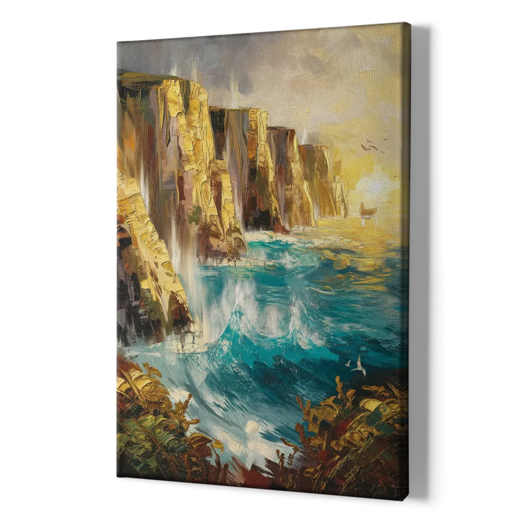Seaside Rocky Cliffs - Canvas Print Art Sides