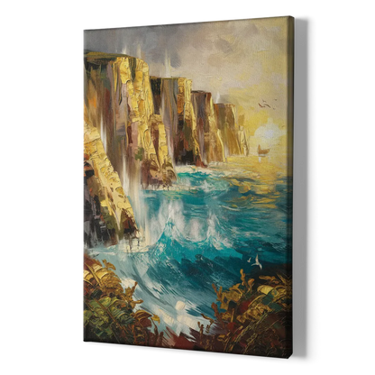 Seaside Rocky Cliffs - Canvas Print Art Sides