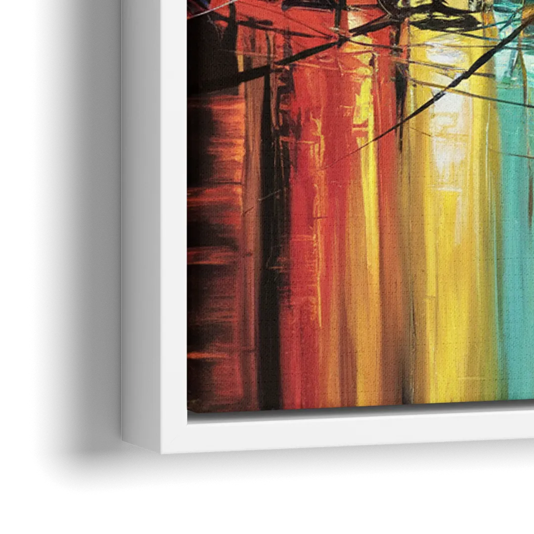 Houston Urban Energy - Close-Up White Frame Canvas