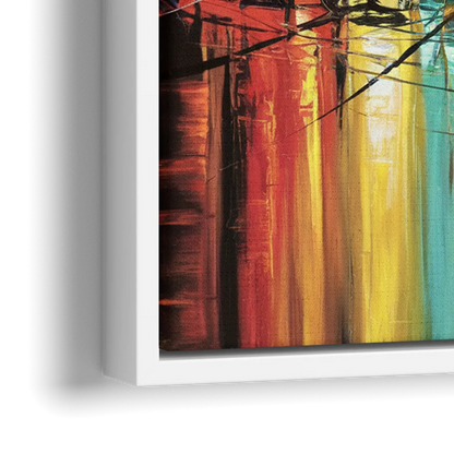 Houston Urban Energy - Close-Up White Frame Canvas