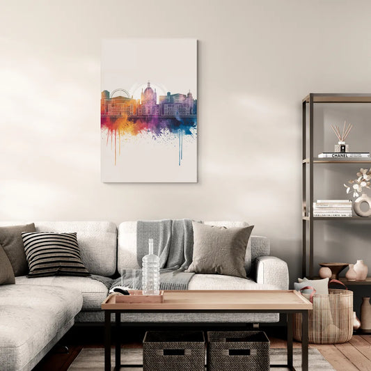 Providence Skyline at Sunset - Canvas Wall Art Living Room