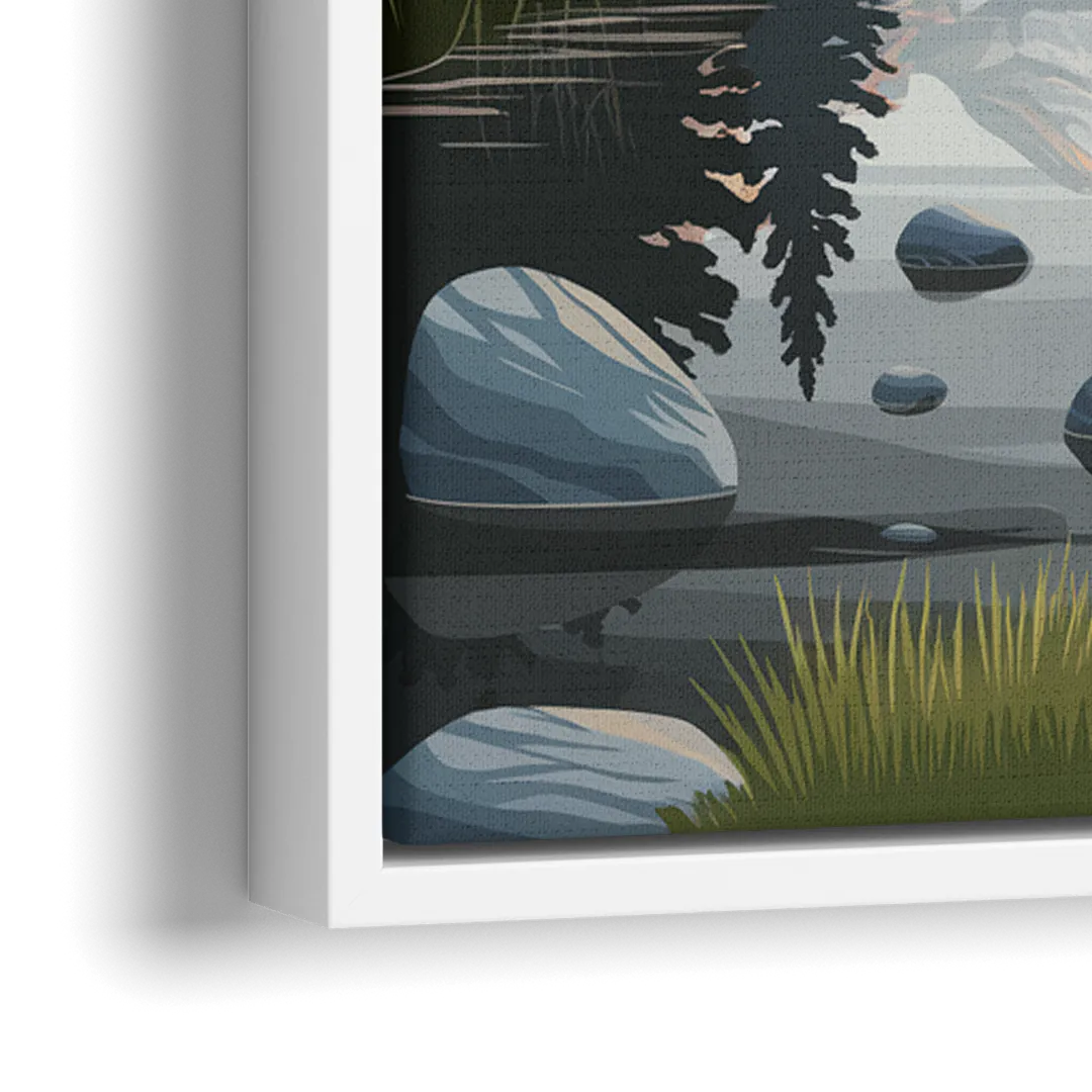 Jackson Hole Alpine Serenity - Close-Up White Frame Canvas