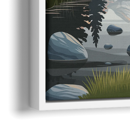 Jackson Hole Alpine Serenity - Close-Up White Frame Canvas