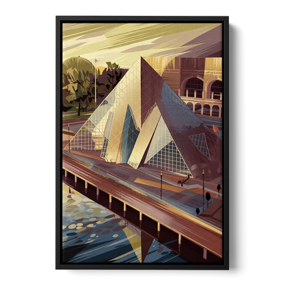 Cleveland Rock and Roll Hall of Fame - Black Frame Canvas