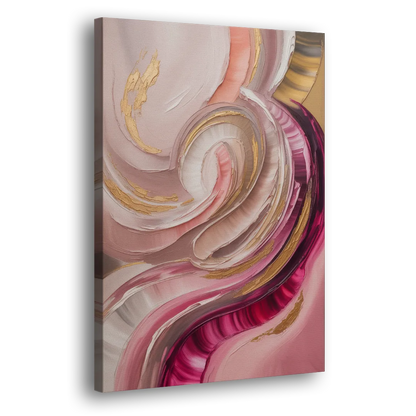 Luminous Swirl Pink Abstract - Canvas Print Art Sides