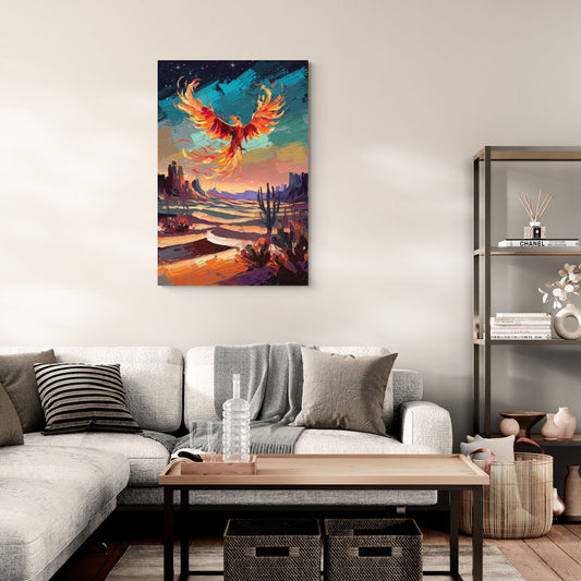 Phoenix Rising Desert Colors - Canvas Wall Art Living Room