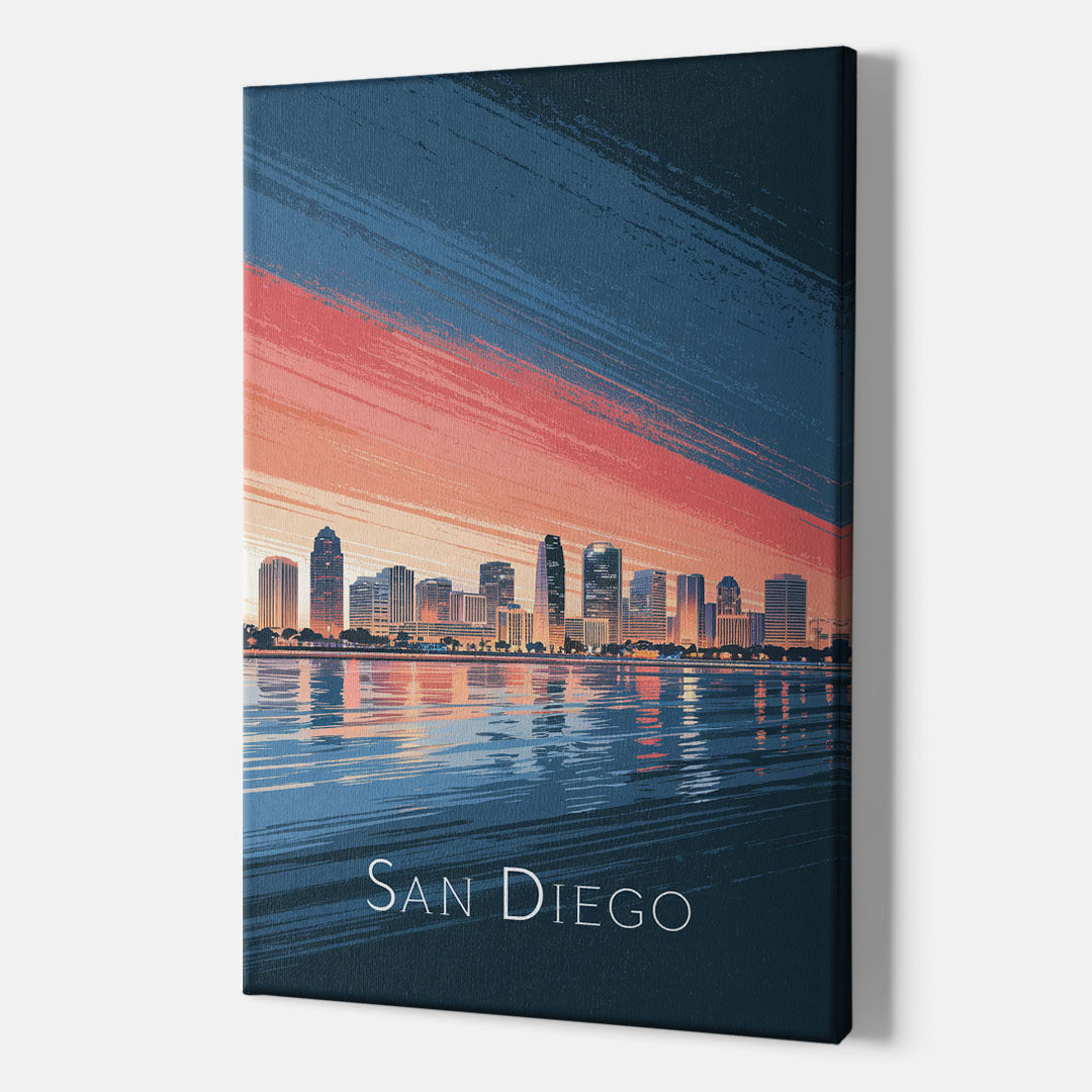 San Diego Urban Skyline - Canvas Wall Art Indoor