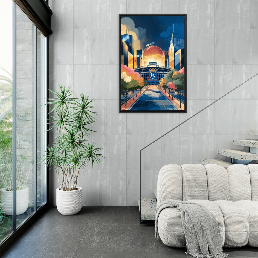 Kansas City Royals Championship - Living Room Black Frame Canvas