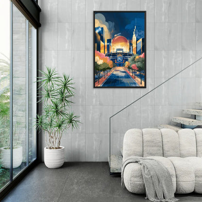 Kansas City Royals Championship - Living Room Black Frame Canvas