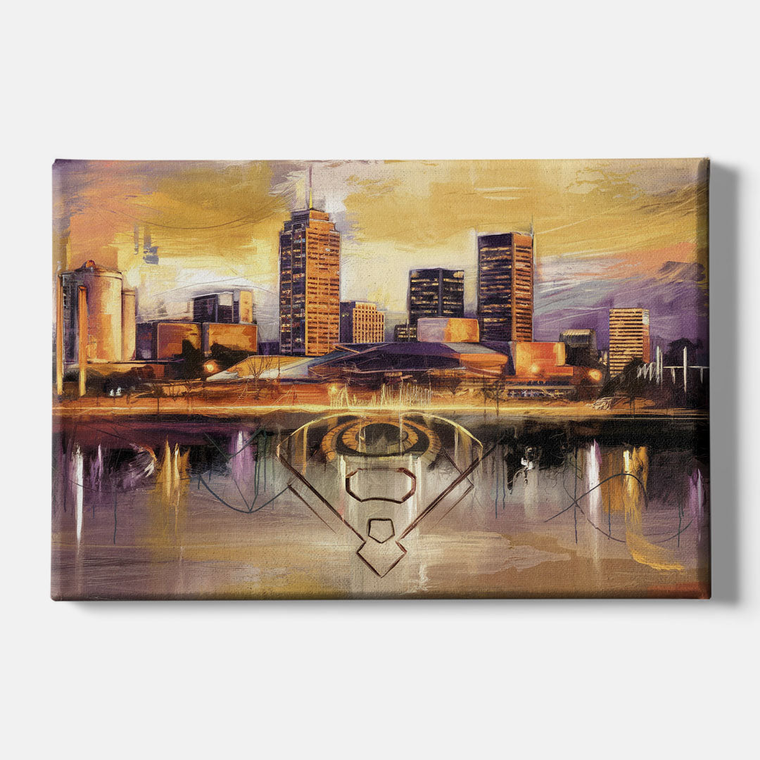 Baltimore Skyline With Orioles Theme - Canvas Wall Art