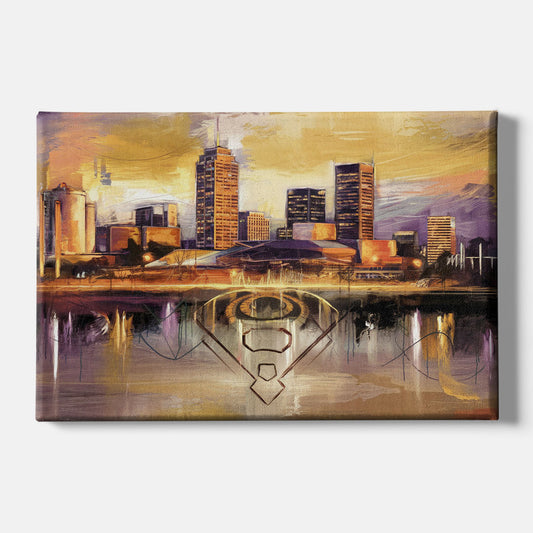 Baltimore Skyline With Orioles Theme - Canvas Wall Art