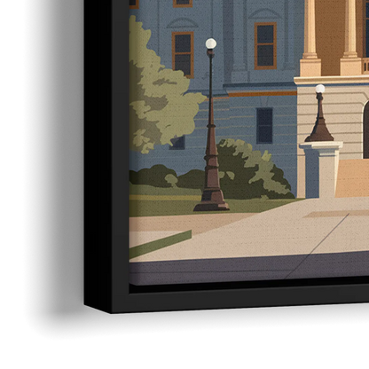 Sacramento Capitol Building - Close-Up Black Frame Canvas