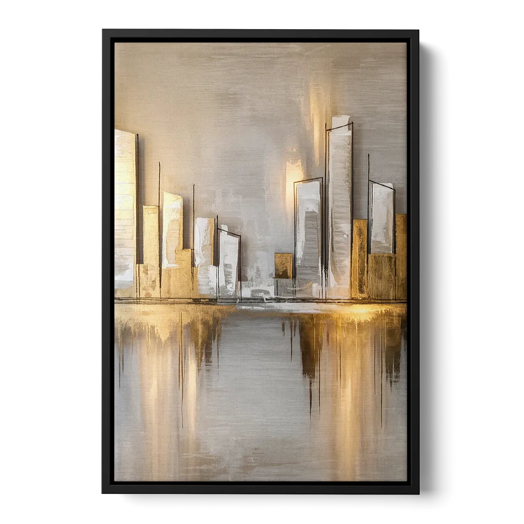 Marietta Abstract Cityscape - Black Frame Canvas