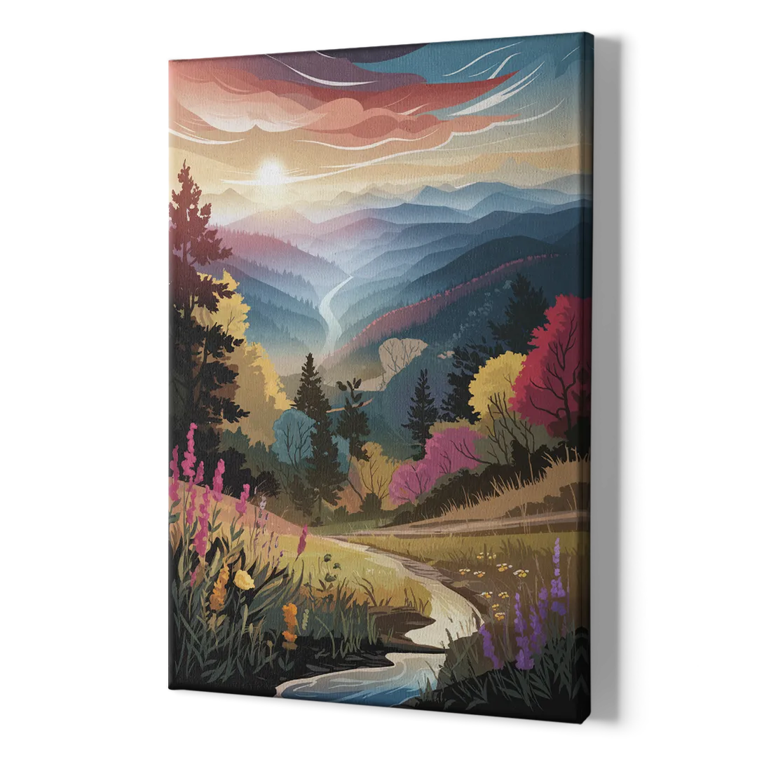 Asheville NC Scenic Overlook - Canvas Print Art Sides