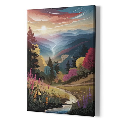 Asheville NC Scenic Overlook - Canvas Print Art Sides