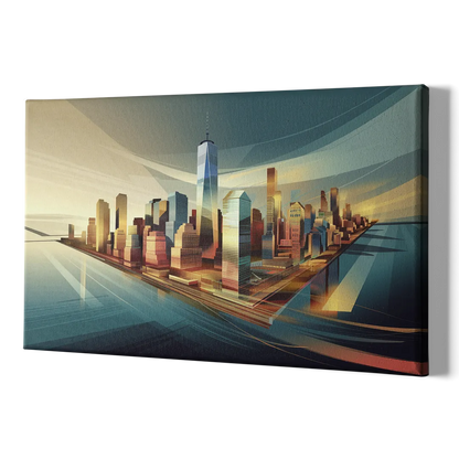 New York City Financial District - Canvas Print Art Sides