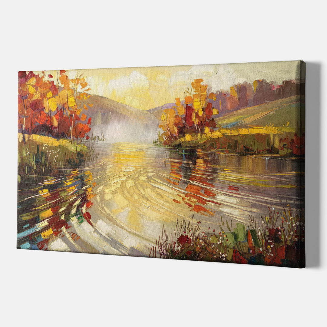 Asheville Riverfront Serenity - Canvas Wall Art Indoor