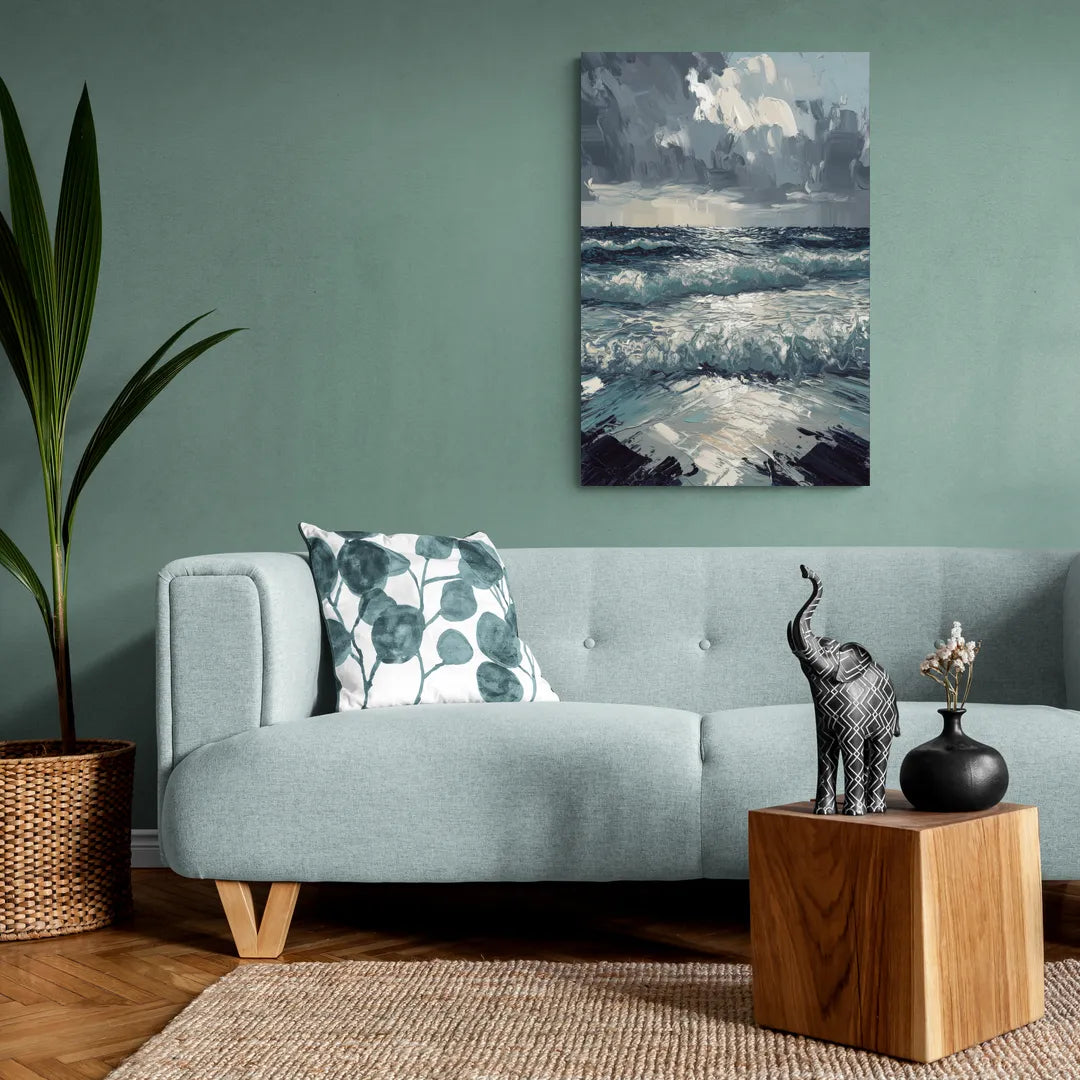 Seaside Stormy Skies - Canvas Wall Art Living Room