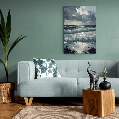 Seaside Stormy Skies - Canvas Wall Art Living Room