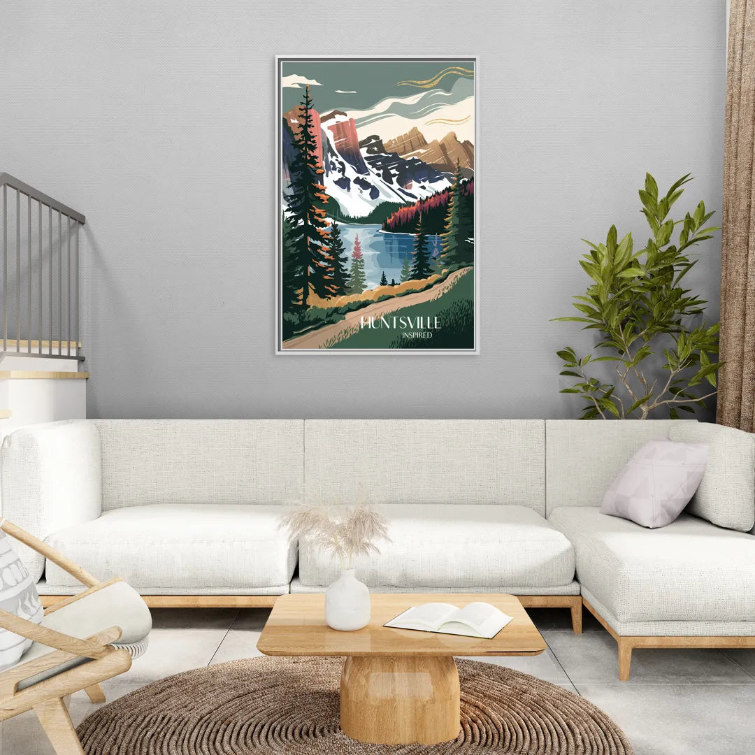 Huntsville Scenic Mountain View - Living Room White Frame Canvas