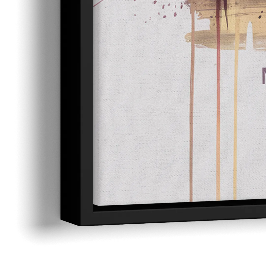 Memphis Skyline at Sunset - Close-Up Black Frame Canvas