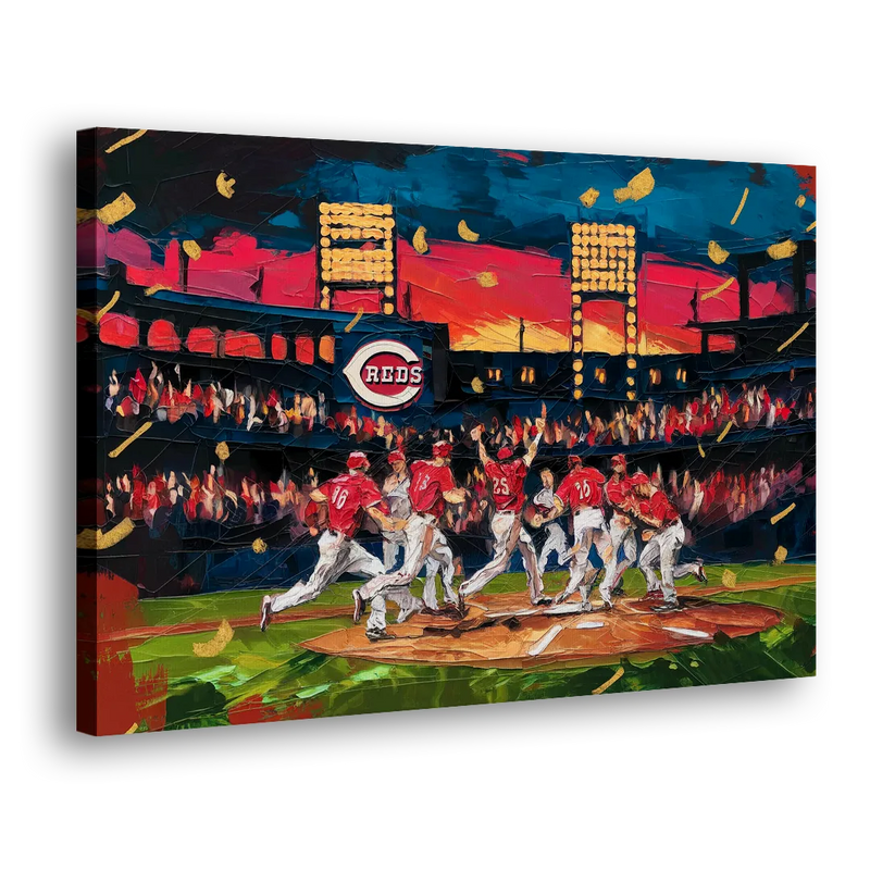 Cincinnati Reds Historic Moments - Canvas Print Art Sides